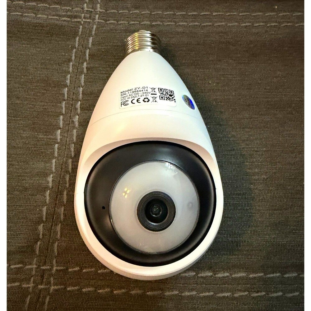 TkenPro ZY-D1 1080p Wi-Fi Indoor Bulb Security Camera White Mic/Speaker